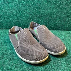 Olukai Mens Nohea Mesh Gray Drop In Heel Slip On Shoes Size 11